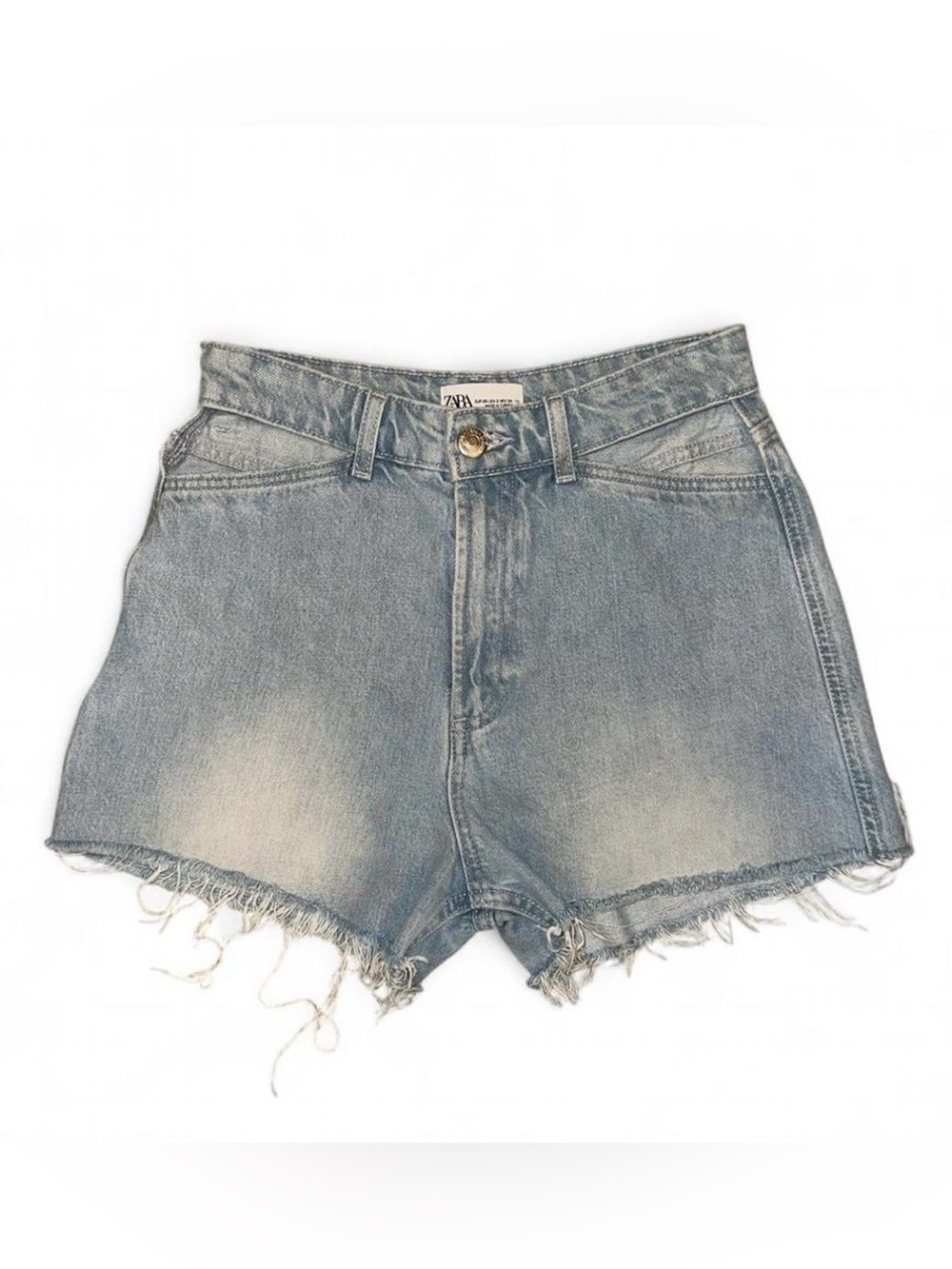 Zara denim shorts with hip cut outs